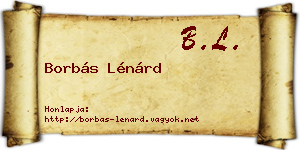 Borbás Lénárd névjegykártya