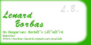 lenard borbas business card